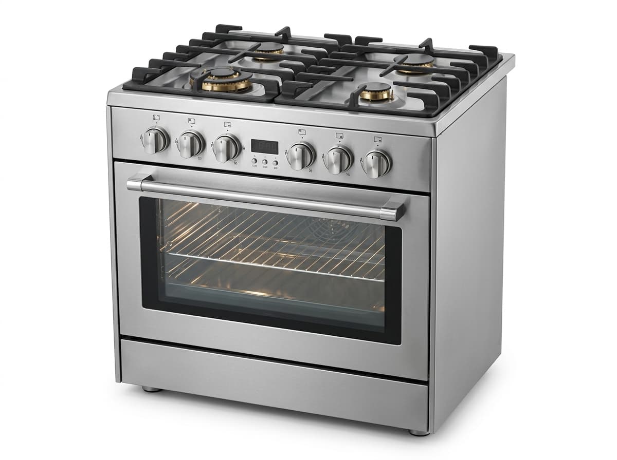 Cocina a Gas 4 Quemadores con Horno Panorámico